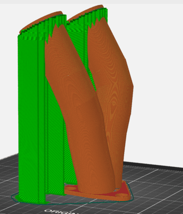 3d printer slicer output of turbo manifold for motorcycle
