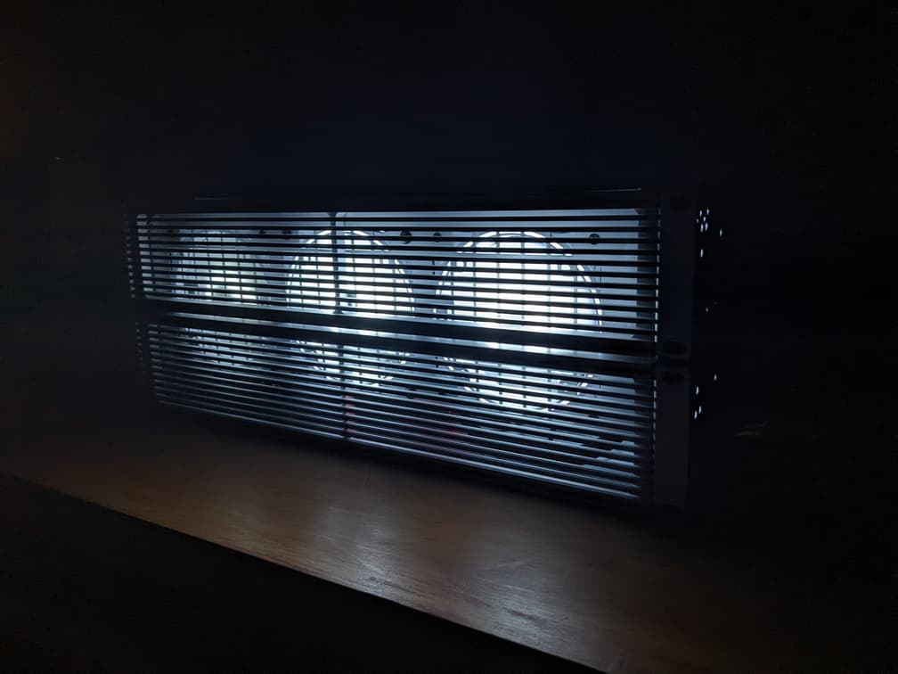 White LED Case fans in rackmount case