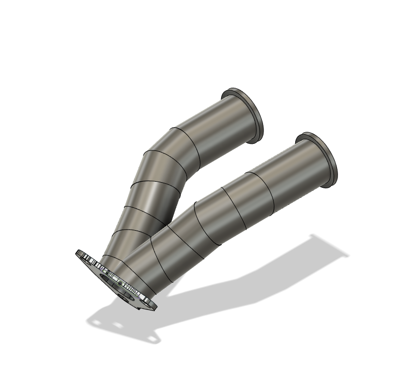 Fusion 360 CAD of EX250 turbocharger motorcycle intake plenum