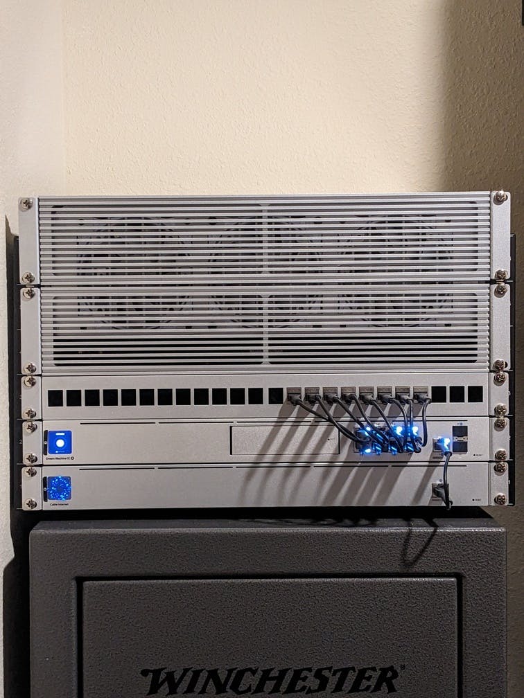 DIY 4U Case on Wall mounted server rack with Ubiquiti hardware